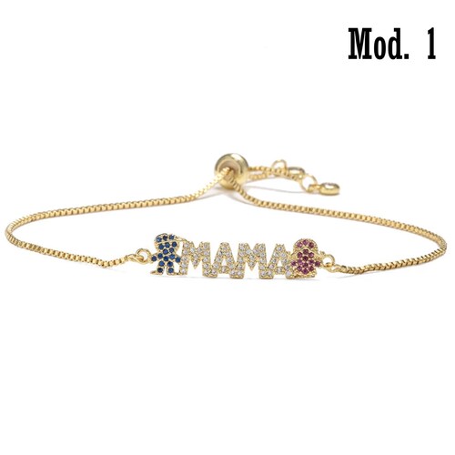 Pulsera Brazalete Regalo Mujer Mamá Joyería Circonia 10 Mayo