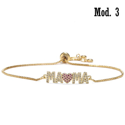 Pulsera Brazalete Regalo Mujer Mamá Joyería Circonia 10 Mayo