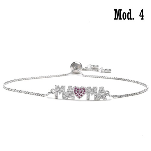 Pulsera Brazalete Regalo Mujer Mamá Joyería Circonia 10 Mayo