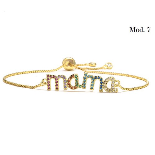 Pulsera Brazalete Regalo Mujer Mamá Joyería Circonia 10 Mayo