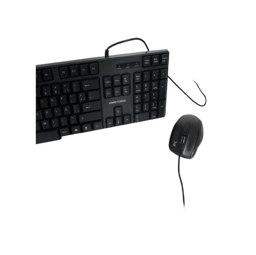 Kit de Teclado y Mouse Perfect Choice PC-200987 Alámbrico USB Negro Resistente a Derrames Español
