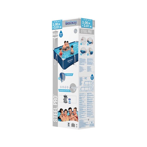 Alberca Estructural Rectangular Bestway 300 Cm 3300 Litros Azul