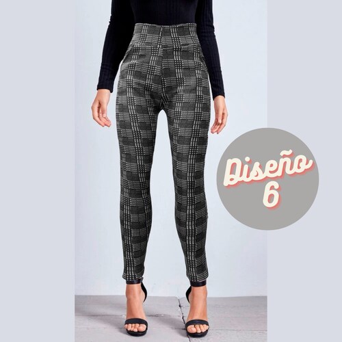 Legging Pantalon Grueso Térmico Jegging Cuadro Legins Mallon diseños D6-D9