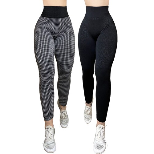 Pack 2 Mallas Lycra Leggins Mujer Gym Casual Mayon Afelpada