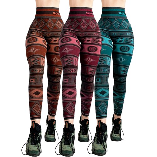 Pack 3 Mallas Lycra Leggins Mujer Gym Casual Mayon Talle alto