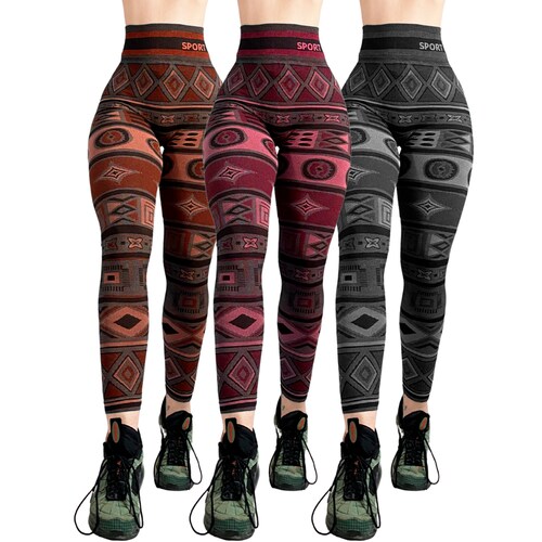 Pack 3 Mallas Lycra Leggins Mujer Gym Casual Mayon Talle alto