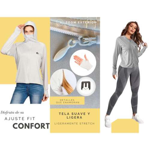 Sudaderas Mujer Con Cierre Capucha Viscera Hoodie Dama Moda