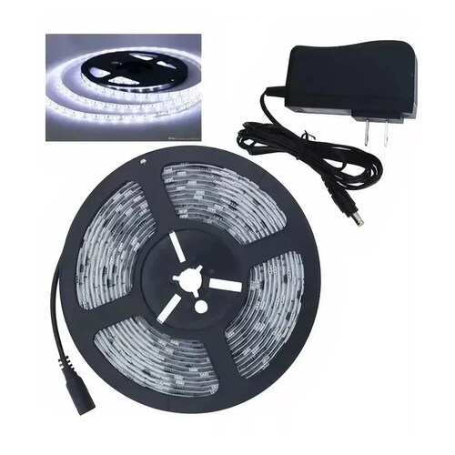 Tira Led 5050 5m + Eliminador Luz Blanca 127v Exterior Casa