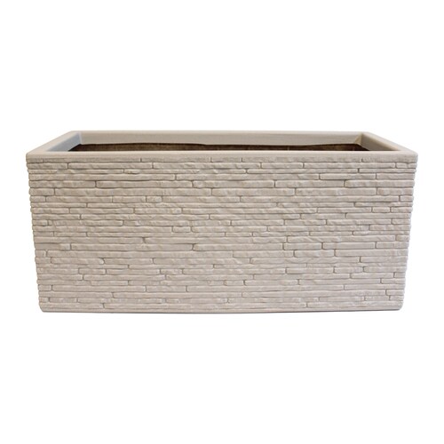 AGBOX Maceta Jardinera Rectangular Efecto Ladrillo. Strata Gris AG-GN576STONE