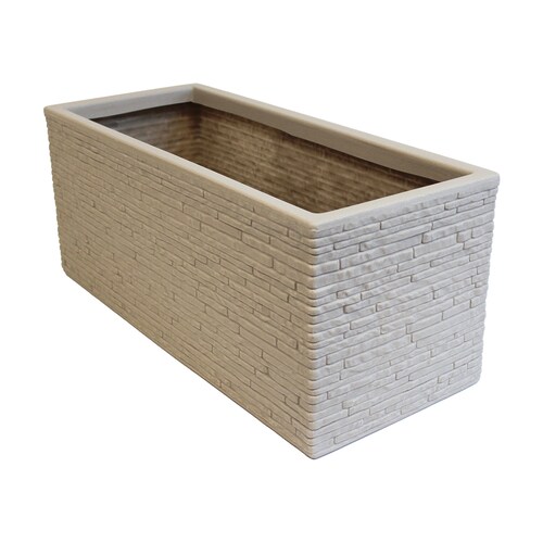 AGBOX Maceta Jardinera Rectangular Efecto Ladrillo. Strata Gris AG-GN576STONE