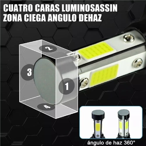 Kit De Focos Led De 4 Lados H4 Para Luz Alta Y Baja