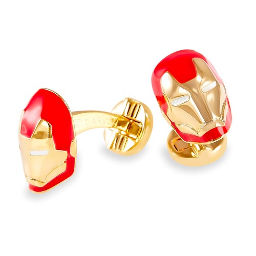 Mancuernillas Casco Iron Man Rojo / Dorado Gemelos By Puentes Denver