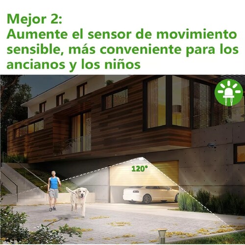 Luz Solar Exterior Lámpara Con Sensor Para Jardín Pared