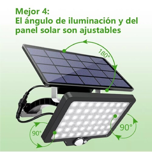 Luz Solar Exterior Lámpara Con Sensor Para Jardín Pared