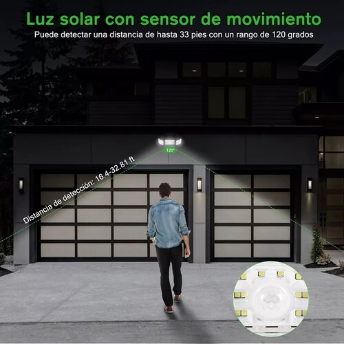 Lampara Led Solar Jardin Luz Lamparas Solares Exterior