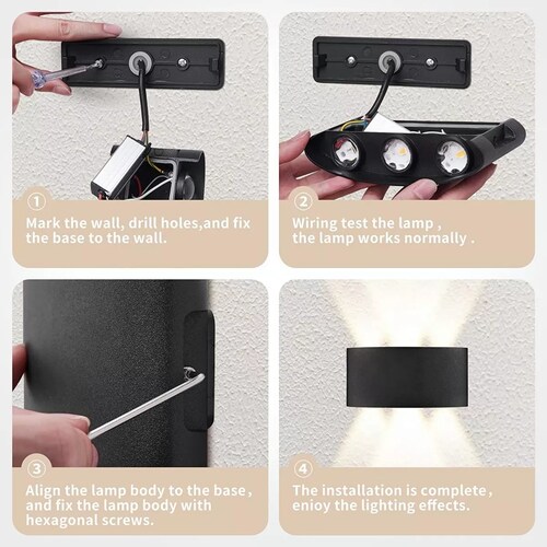 Lampara De Pared Led Aluminio Iluminacion Exterior Jardin
