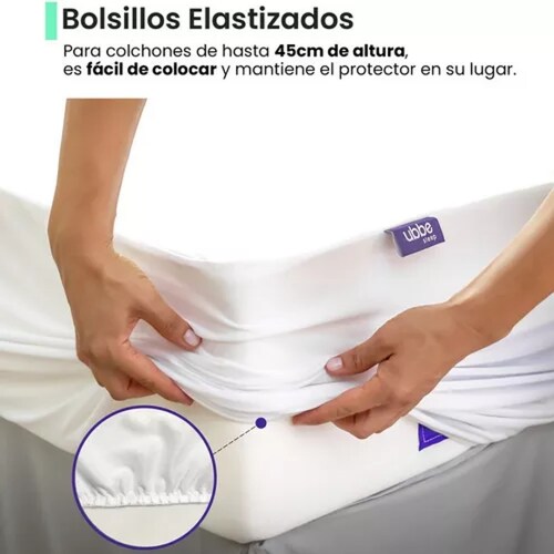 Ubbe Protector Cubre Colchón 100% Impermeable Matrimonial.