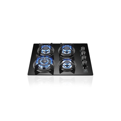 Parrilla de Gas Avera 4 Quemadores Vidrio Templado VT4.