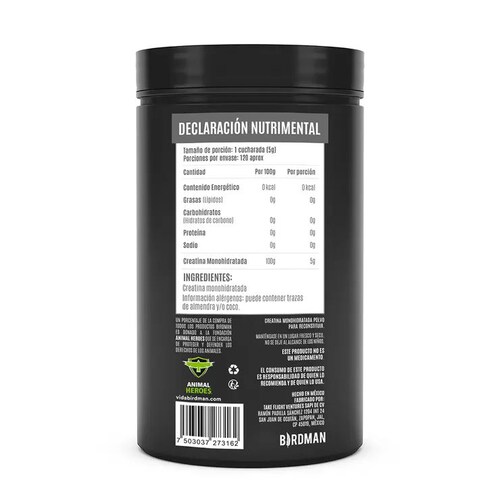 Creatina Monohidratada Birdman 600 gr