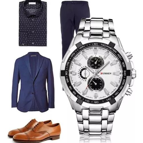Curren Reloj Mov Análogo Cuarzo Hombre Casual Metálico