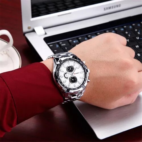 Curren Reloj Mov Análogo Cuarzo Hombre Casual Metálico