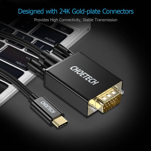 Cable de Transmisión USB-C a VGA 1.8m.