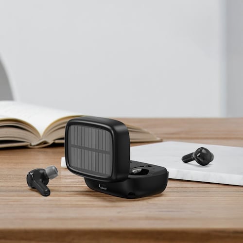 Audifonos Bluetooth con Estuche de Carga Solar.