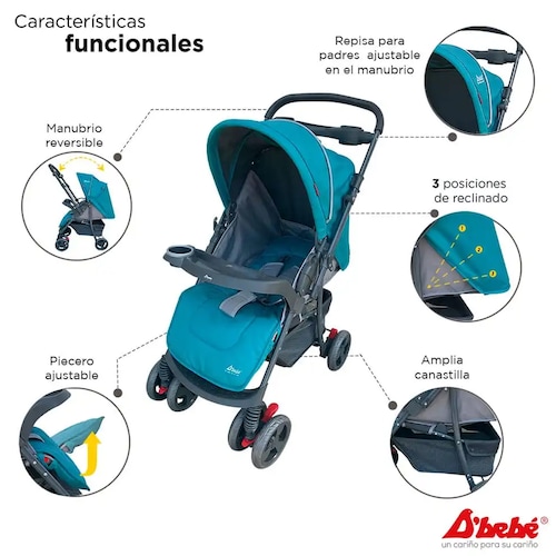Carriola D`Bebe Travel System Star Baby Jade.