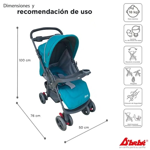 Carriola D`Bebe Travel System Star Baby Jade.