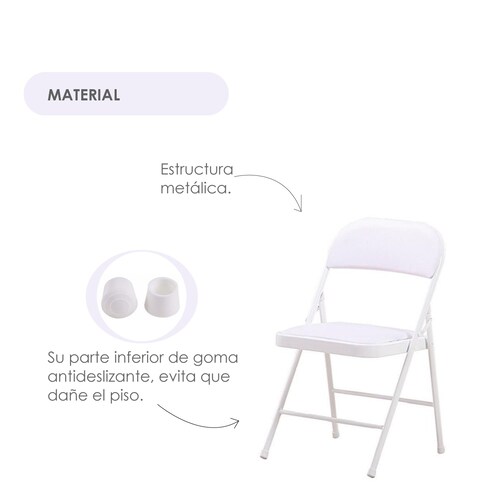 Silla plegable acojinada (blanca)