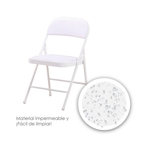 Silla plegable acojinada (blanca)