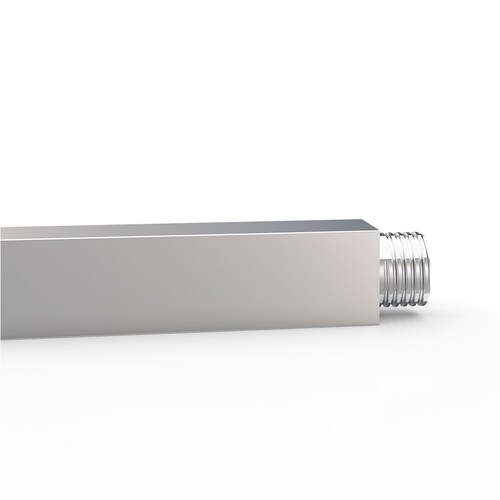 Brazo Cuadrado Regadera 40 Cm; Acero Inoxidable Y Chapetón Cuadrado