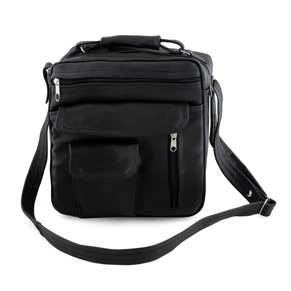 Bolso Vertical Doble Cara Negro Tipo Mariconera En Piel Vacuno Para Caballero