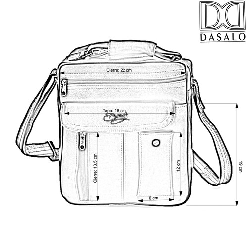 Bolso Vertical Doble Cara Negro Tipo Mariconera En Piel Vacuno Para Caballero
