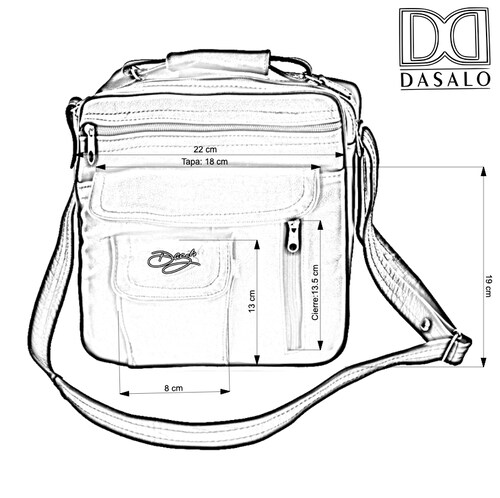 Bolso Vertical Doble Cara Negro Tipo Mariconera En Piel Vacuno Para Caballero