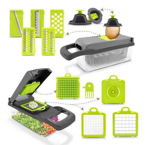 Rallador, Cortador ,Rebanador ,Picador Multifuncional  Manual De Verduras y  Fruta 12 en 1
