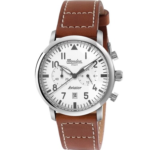 Reloj Mondia Italy - 1946 Aviator Cronógrafo - Caballero - Acero 316 L - 42 mm - Made in Italy