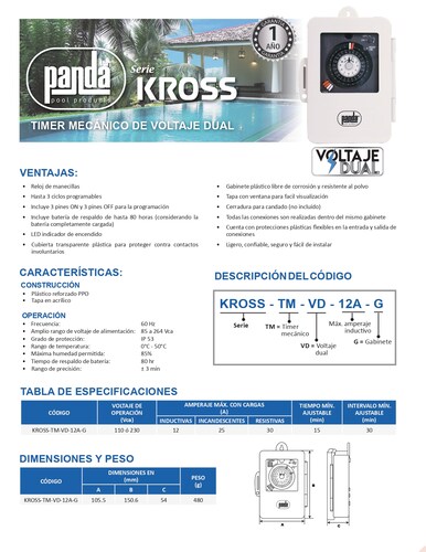 Interruptor De Tiempo Timer 110/220v Piscinas Albercas 