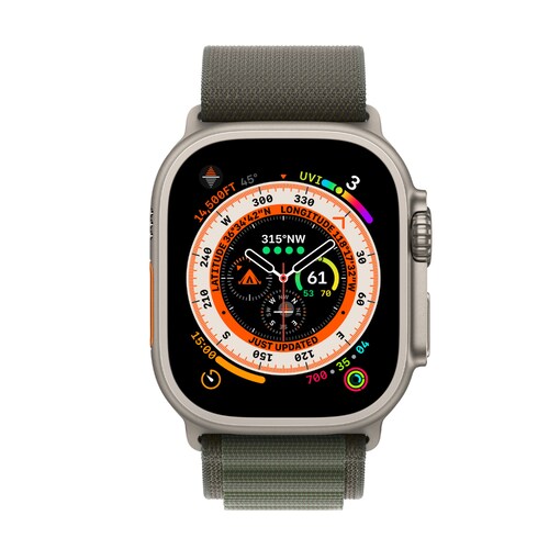 Apple Watch Ultra 49 Mm Titanium Case Green Alpine Loop M A2622