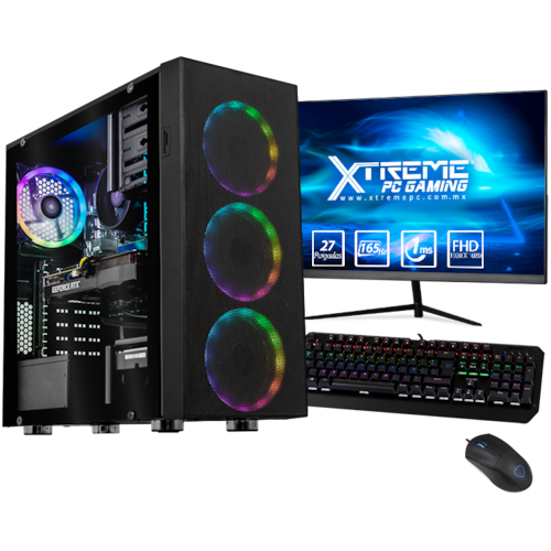 Xtreme PC Gaming Geforce RTX 3060 Ryzen 5 5600 16GB 500GB 2TB Monitor 27 165Hz WIFI Black 