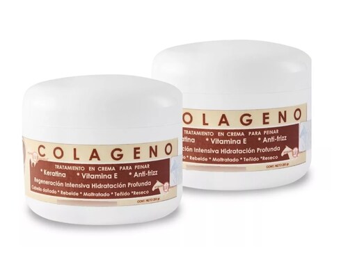 COLÁGENO Crema para peinar Yeguada la Reserva .Colágeno para el cabello . Crema para Cabello con Keratina y Vitamina E . Hidratación Profunda, Anti Frizz y Protección térmica. (2 piezas)