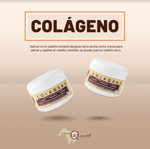 COLÁGENO Crema para peinar Yeguada la Reserva .Colágeno para el cabello . Crema para Cabello con Keratina y Vitamina E . Hidratación Profunda, Anti Frizz y Protección térmica. (2 piezas)