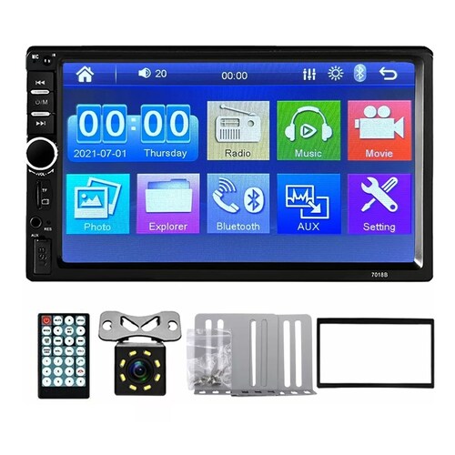 Auto Estéreo Táctil Bluetooth Usb Fm Aux Cámara