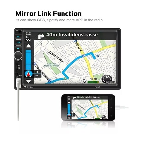 Auto Estéreo Táctil Bluetooth Usb Fm Aux Cámara