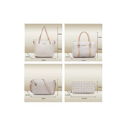 Set 6 Bolsas Mujer  moradas Cartera Estampada Moda Dama Cosmetiquera