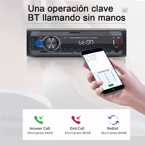 Reproductor De Mp3 Estéreo Bluetooth Control De Voz 2 Usb