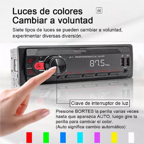 Reproductor De Mp3 Estéreo Bluetooth Control De Voz 2 Usb