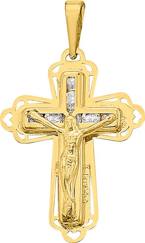 Dije Mini Cristo Filigrana 10K - 3699