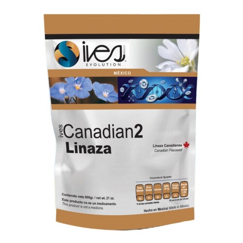 Canadian 2 Ives Evolution México Linaza Canadiense Entera Cultivo Orgánico 600 Gr..