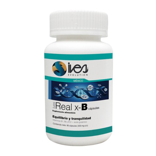 Pasiflora Valeriana 7 azahares Toronjil Tila Vitaminas B1 B6 B12 Ácido Glutámico Real XB Ives Evolution México 90 uds..